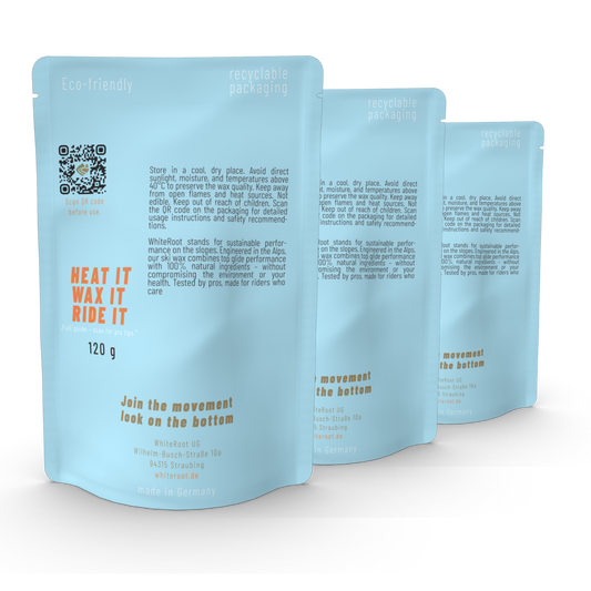 WhiteRoot Skiwachs „Glacier“ – Set of 3 | -7 °C bis -20 °C | 3x 120 g