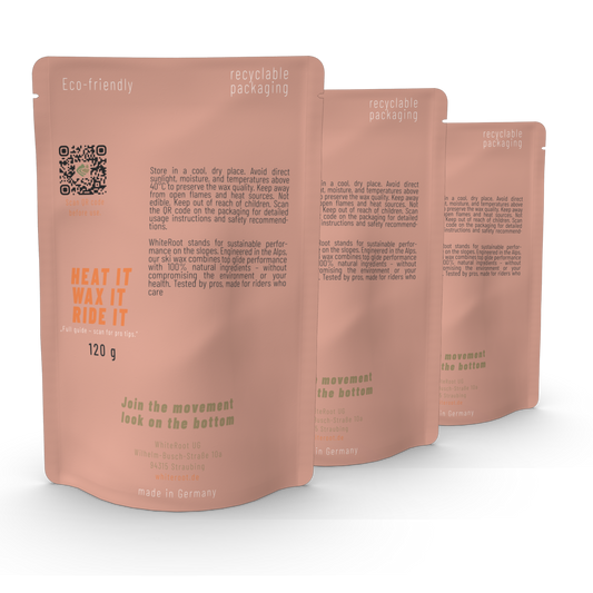 WhiteRoot Skiwachs „Vulcan“ – Set of 3 | +10 °C bis -4 °C | 3x 120 g